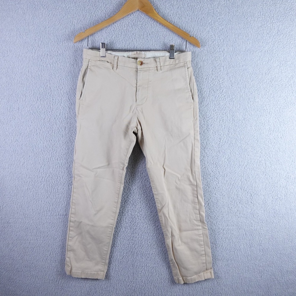 Proper Cloth Bleecker Beige Stretch Cotton Twill Chino‎ Pants Mens 31x24 Casual